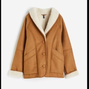 NWT H&M Sherpa and suede coat